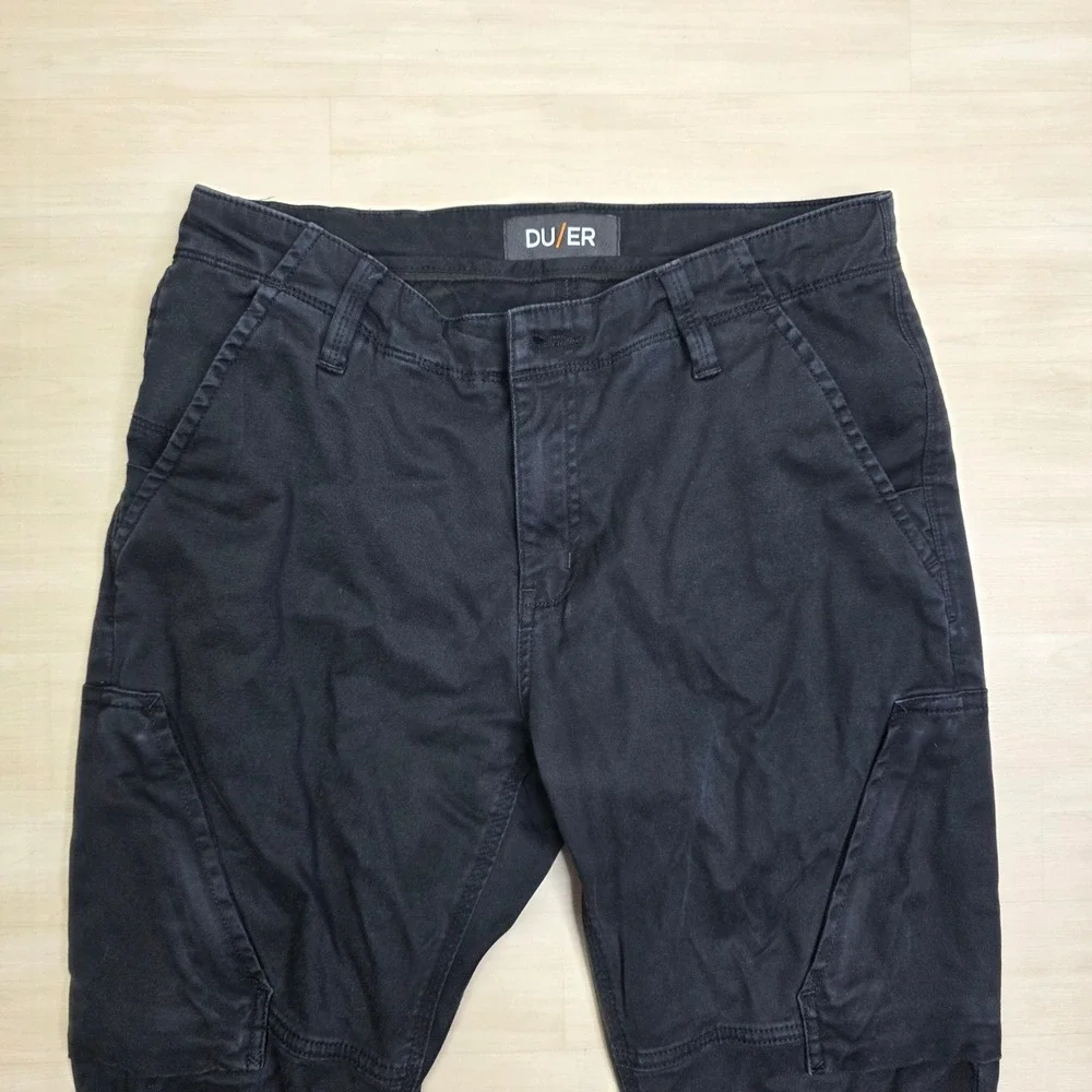 DUER Men's Live Free Adventure Pant Black Slim Tapered 31x32 Gusseted Crotch